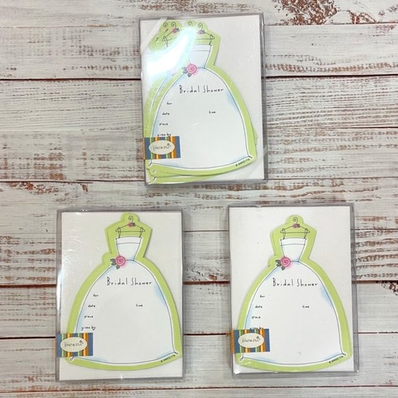 Wedding Dress Cutout Bridal Shower Invitations - 3 packs of 10 - Picture 1 of 4